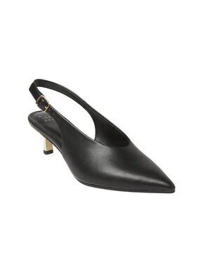 NWT A New Day Samantha Slingback Heels with Memory Foam Insole Black / Gold 6M